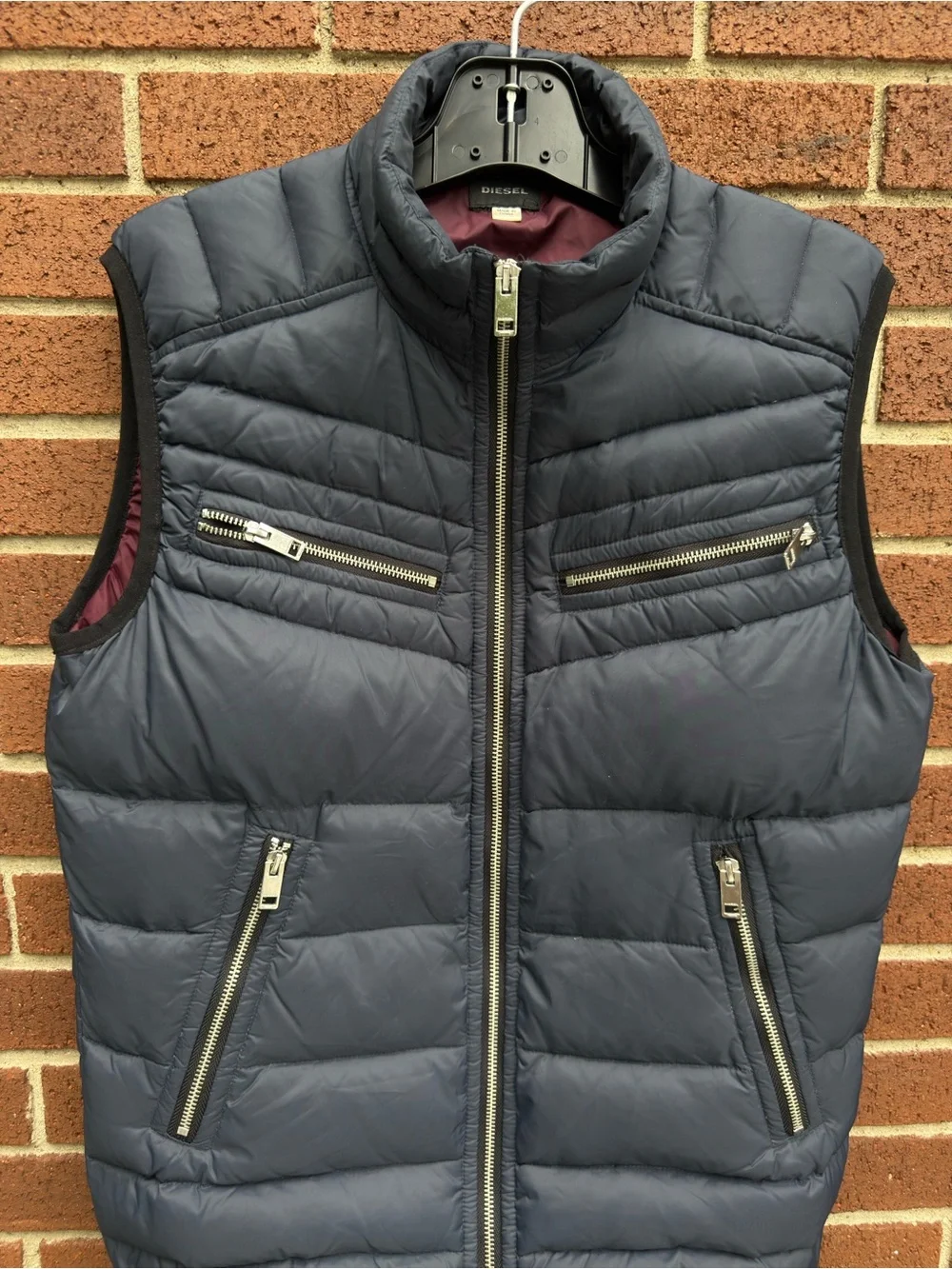 Diesel Men's Dark Navy Quilted Puffer Vest